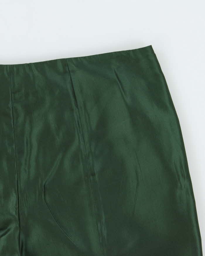 SS2012 Prada Women's Emerald Pure Silk Mid-Rise Capri Trousers - W33 L18