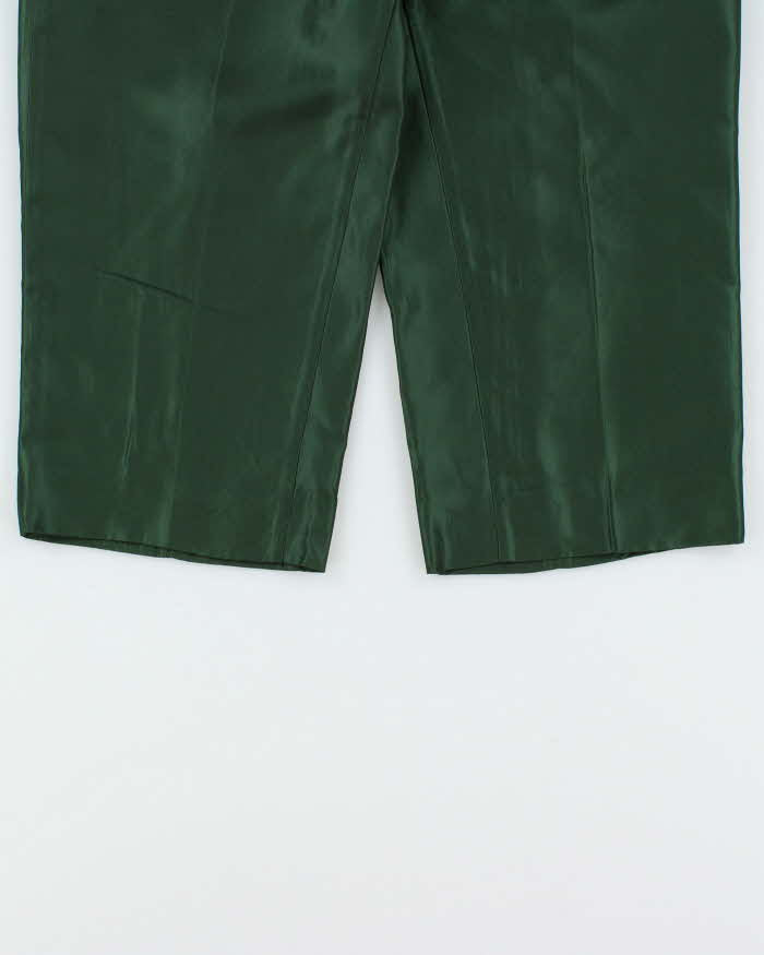 SS2012 Prada Women's Emerald Pure Silk Mid-Rise Capri Trousers - W33 L18