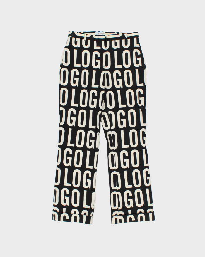 Vintage 1990s Moschino Cheap & Chic 'Logo' Women's Wool Mid Rise Bootcut Trousers - W28 L29