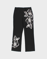 Vintage 1990s Joseph Ribkoff Embroidered Kick Flare Trousers - W30 L27