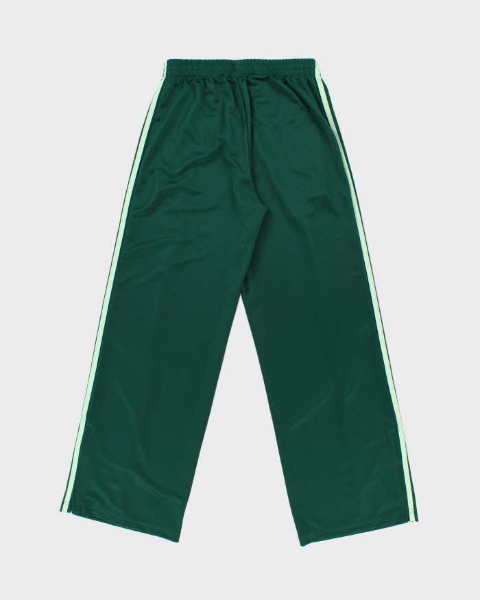 2025 Adidas Originals Women's Green Embroidered Wide Leg Firebird Tracksuit Bottoms - S