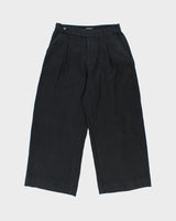 Madewell Women's Black 'The Harlow' Pleated Linen Ultra Wide Leg Trousers - W30 L27