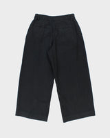 Madewell Women's Black 'The Harlow' Pleated Linen Ultra Wide Leg Trousers - W30 L27