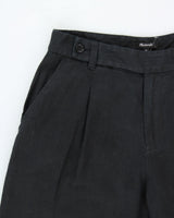Madewell Women's Black 'The Harlow' Pleated Linen Ultra Wide Leg Trousers - W30 L27