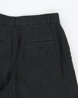 Madewell Women's Black 'The Harlow' Pleated Linen Ultra Wide Leg Trousers - W30 L27