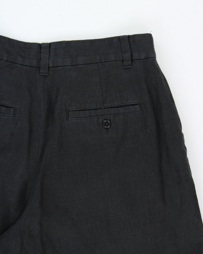 Madewell Women's Black 'The Harlow' Pleated Linen Ultra Wide Leg Trousers - W30 L27