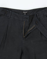 Madewell Women's Black 'The Harlow' Pleated Linen Ultra Wide Leg Trousers - W30 L27