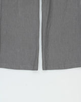 Vintage Y2K 00s 120% Lino Women's Slate Grey Pleated Linen Low-Rise Flared Trousers - W32 L32 / M