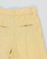 Aritzia Wilfred Women's Pale Yellow High-Rise Double Pleated Relaxed Straight Leg Linen Blend Trousers - W28 L33