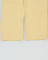 Aritzia Wilfred Women's Pale Yellow High-Rise Double Pleated Relaxed Straight Leg Linen Blend Trousers - W28 L33