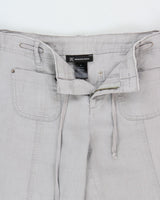 Vintage Y2K 00s I.N.C Women's Violet Low-Rise Linen Patch Pocket Wide Leg Drawstring Trousers - W32 L30 / M
