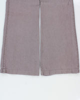 Vintage Y2K 00s Elevenses Heather Women's Low-Rise Linen Relaxed Flared Side Tab Drawstring Trousers - W28 L33 / M