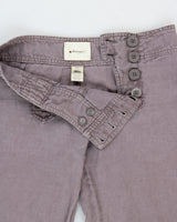 Vintage Y2K 00s Elevenses Heather Women's Low-Rise Linen Relaxed Flared Side Tab Drawstring Trousers - W28 L33 / M