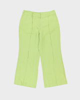 Vintage Y2K 00s Style &amp; Co. Women's Lime Mid-Rise Crease Front Relaxed Flared Leg Trousers - W32 L28