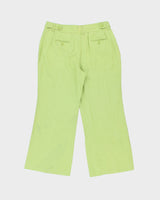 Vintage Y2K 00s Style &amp; Co. Women's Lime Mid-Rise Crease Front Relaxed Flared Leg Trousers - W32 L28