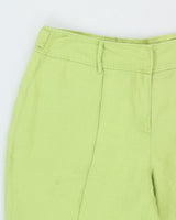 Vintage Y2K 00s Style &amp; Co. Women's Lime Mid-Rise Crease Front Relaxed Flared Leg Trousers - W32 L28
