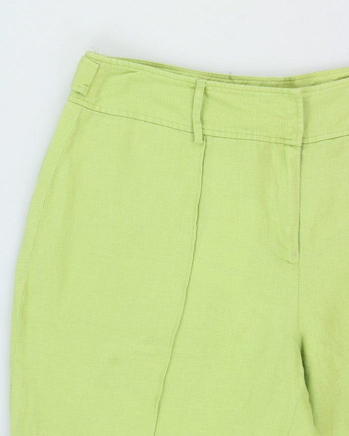Vintage Y2K 00s Style &amp; Co. Women's Lime Mid-Rise Crease Front Relaxed Flared Leg Trousers - W32 L28