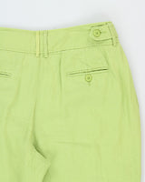 Vintage Y2K 00s Style &amp; Co. Women's Lime Mid-Rise Crease Front Relaxed Flared Leg Trousers - W32 L28