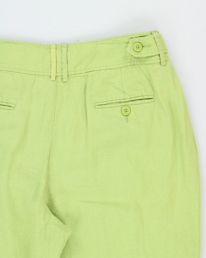 Vintage Y2K 00s Style &amp; Co. Women's Lime Mid-Rise Crease Front Relaxed Flared Leg Trousers - W32 L28