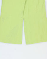 Vintage Y2K 00s Style &amp; Co. Women's Lime Mid-Rise Crease Front Relaxed Flared Leg Trousers - W32 L28