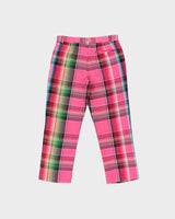 Vintage Y2K 00s Ralph Lauren Sport Women's Mid-Rise Plaid Linen Blend Capri Trousers - W29 L25