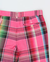 Vintage Y2K 00s Ralph Lauren Sport Women's Mid-Rise Plaid Linen Blend Capri Trousers - W29 L25