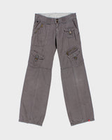 Vintage Y2K 00s EDC By Esprit Women's Low-Rise Canvas Bootcut Cargo Trousers - W29 L33