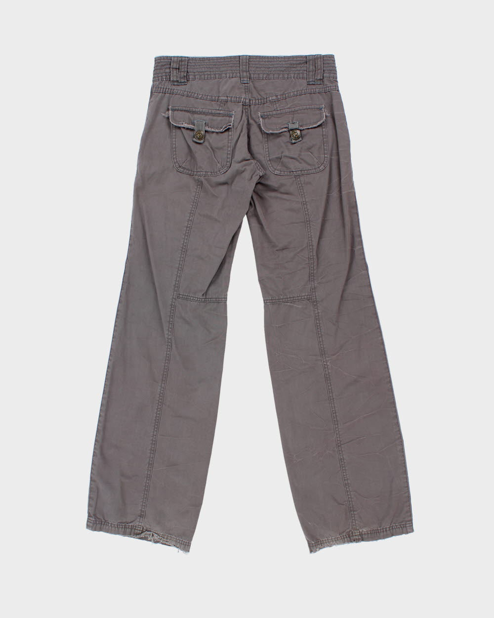 Vintage Y2K 00s EDC By Esprit Women's Low-Rise Canvas Bootcut Cargo Trousers - W29 L33