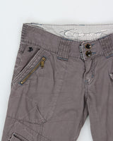 Vintage Y2K 00s EDC By Esprit Women's Low-Rise Canvas Bootcut Cargo Trousers - W29 L33
