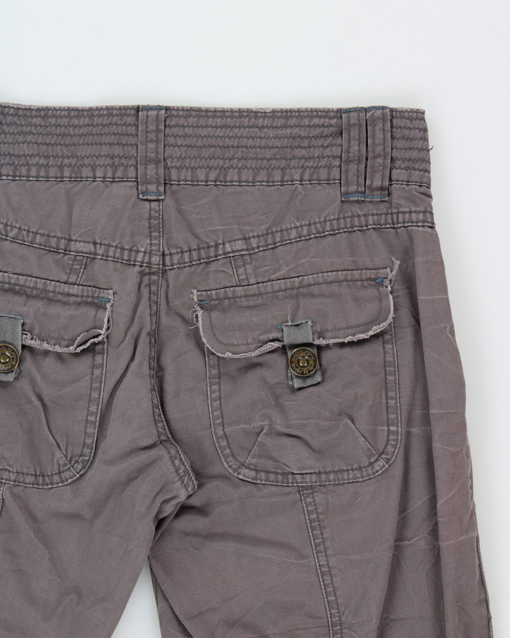 Vintage Y2K 00s EDC By Esprit Women's Low-Rise Canvas Bootcut Cargo Trousers - W29 L33