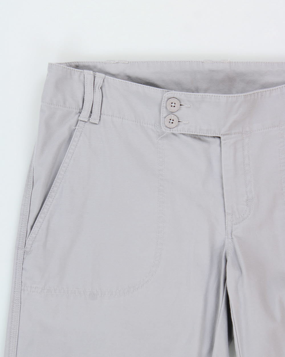 Vintage Y2K 00s The North Face Women's Pale Grey Low-Rise Canvas Bootcut Cargo Hiking Trousers - W32 L32