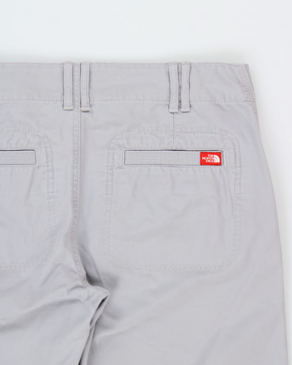 Vintage Y2K 00s The North Face Women's Pale Grey Low-Rise Canvas Bootcut Cargo Hiking Trousers - W32 L32
