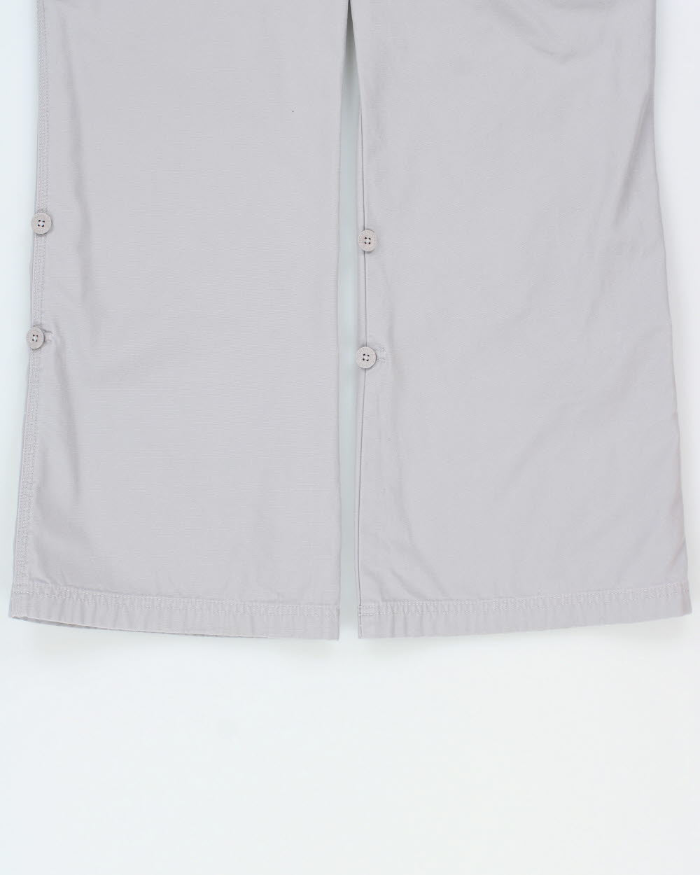 Vintage Y2K 00s The North Face Women's Pale Grey Low-Rise Canvas Bootcut Cargo Hiking Trousers - W32 L32