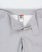 Vintage Y2K 00s The North Face Women's Pale Grey Low-Rise Canvas Bootcut Cargo Hiking Trousers - W32 L32