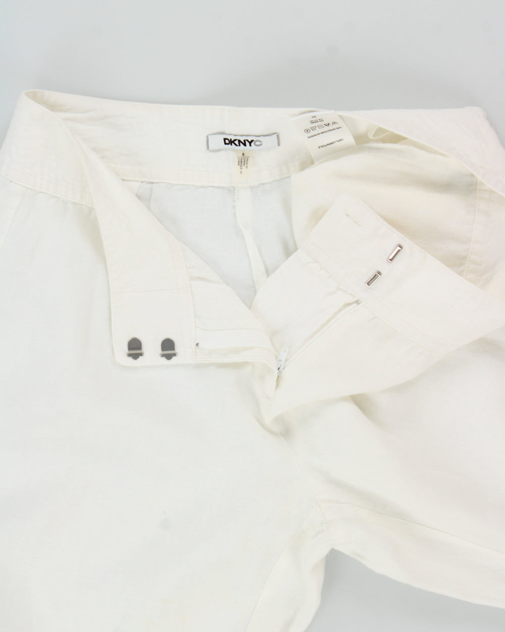 Vintage 2000s DKNYc Wide Leg Linen Trousers - W30 L32