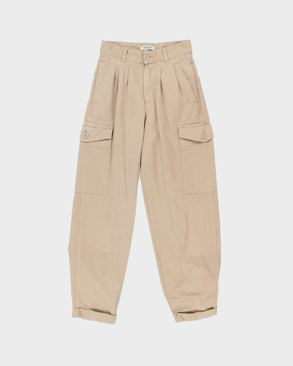 Vintage Carhartt WIP Collins High Waisted Relaxed Fit Cargo Trousers - W25 L28