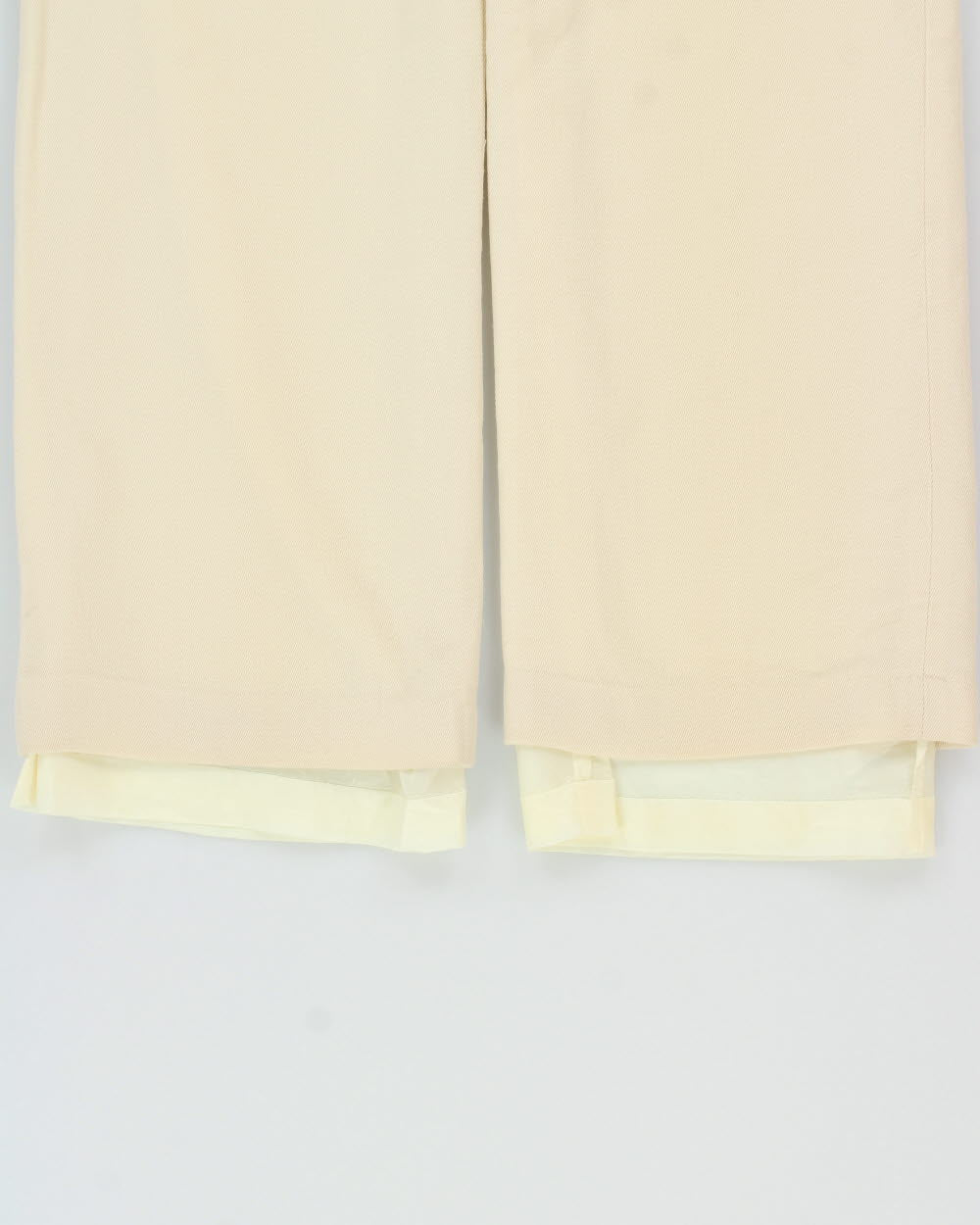 Vintage 1990s Lauren Ralph Lauren Cream Women's High-Rise Wool Wide Leg Trousers - W26 L30