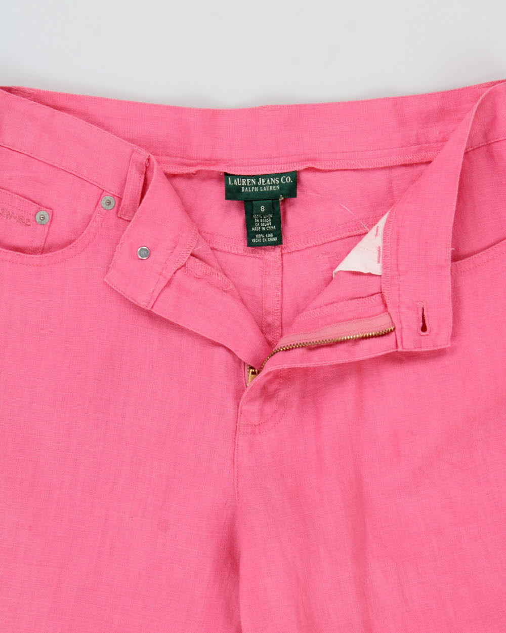 Vintage 1990s Ralph Lauren Cropped Linen Trousers - W30 L26