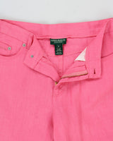 Vintage 1990s Ralph Lauren Cropped Linen Trousers - W30 L26