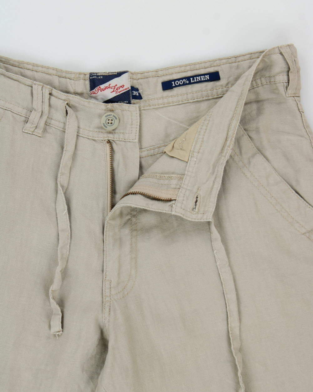 Vintage Y2K 2000s Point Zero Linen Drawstring 2-in-1 Trousers - W34 L33