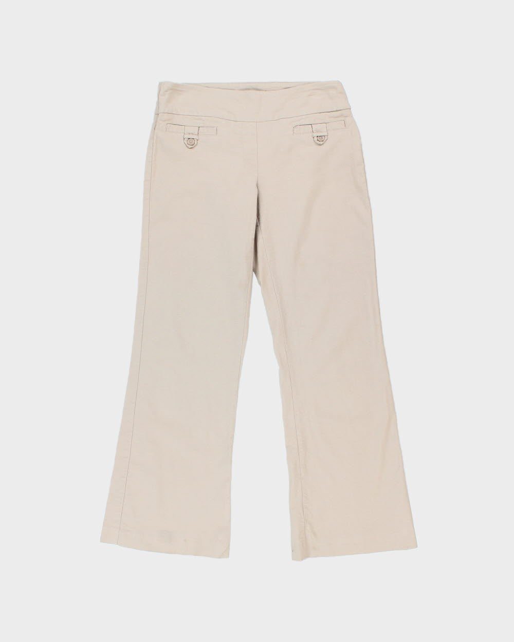 Vintage Y2K 2000s Reitmans Linen Blend Wide Bootcut Trousers - W30 L28
