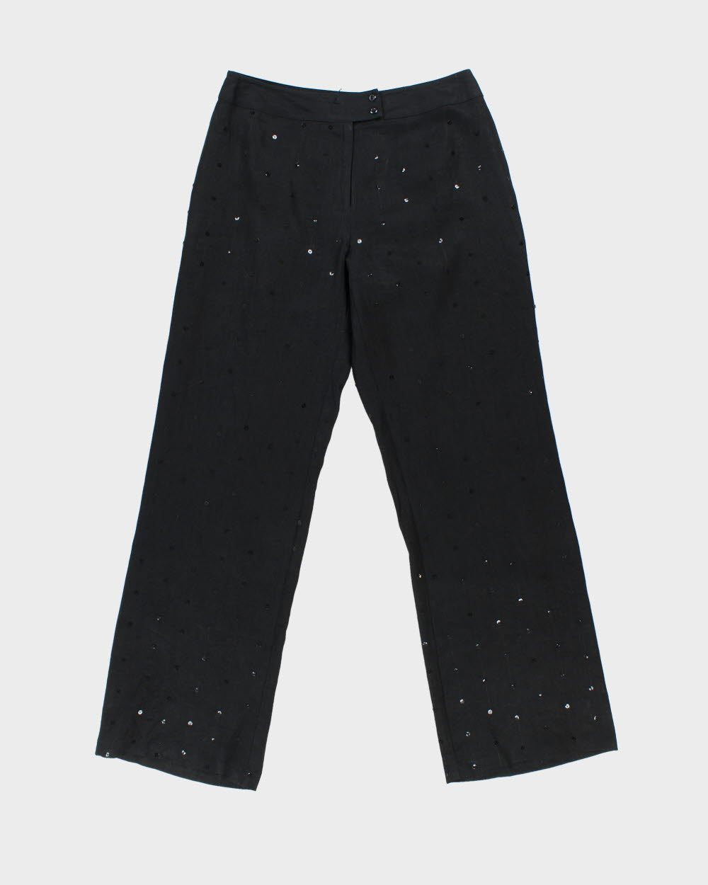 Vintage Y2K 2000s Willi Smith Linen Sequin High Waisted Relaxed Fit Trousers - W28 L30