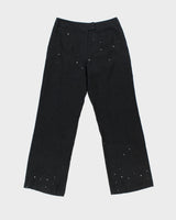 Vintage Y2K 2000s Willi Smith Linen Sequin High Waisted Relaxed Fit Trousers - W28 L30
