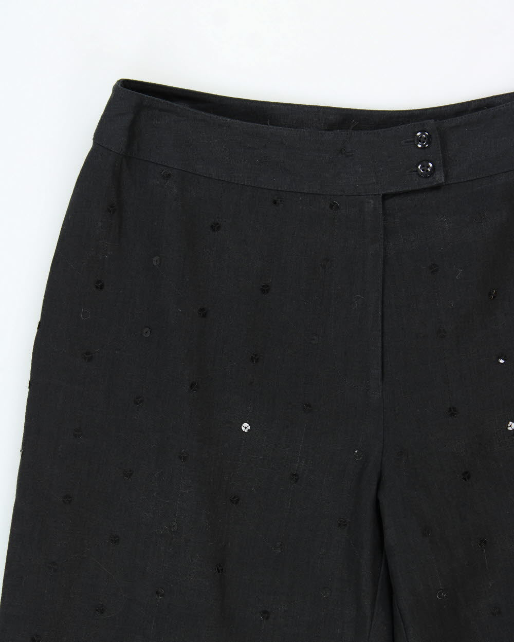 Vintage Y2K 2000s Willi Smith Linen Sequin High Waisted Relaxed Fit Trousers - W28 L30