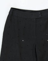 Vintage Y2K 2000s Willi Smith Linen Sequin High Waisted Relaxed Fit Trousers - W28 L30