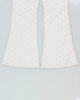 S/S 1998 Vintage Versace Jeans Couture Women's High-Rise Repeat Hole Straight Leg Bell Bottom Flared Trousers - W24 L30