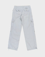 Vintage Y2K 00s Armani Exchange Women's Baby Blue Low-Rise Re;axed Straight Leg Canvas Cargo Trousers - W28 L32