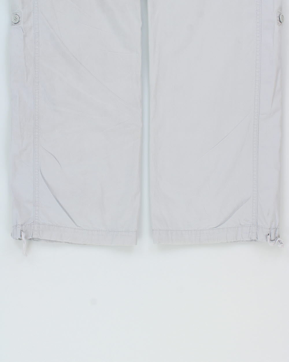 Vintage Y2K 00s Armani Exchange Women's Baby Blue Low-Rise Re;axed Straight Leg Canvas Cargo Trousers - W28 L32