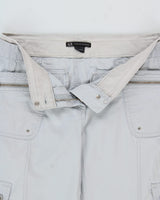 Vintage Y2K 00s Armani Exchange Women's Baby Blue Low-Rise Re;axed Straight Leg Canvas Cargo Trousers - W28 L32