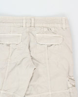 Vintage Y2K 00s Armani Exchange Women's Khaki Low-Rise Multi-Pocket Adjustable Canvas Straight Leg Cargo Trousers - W27 L30